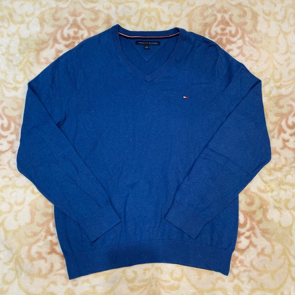 Blue Tommy V-Neck Sweater